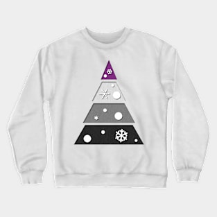 Minimalist Christmas Tree in Asexual Pride Flag Colors Crewneck Sweatshirt